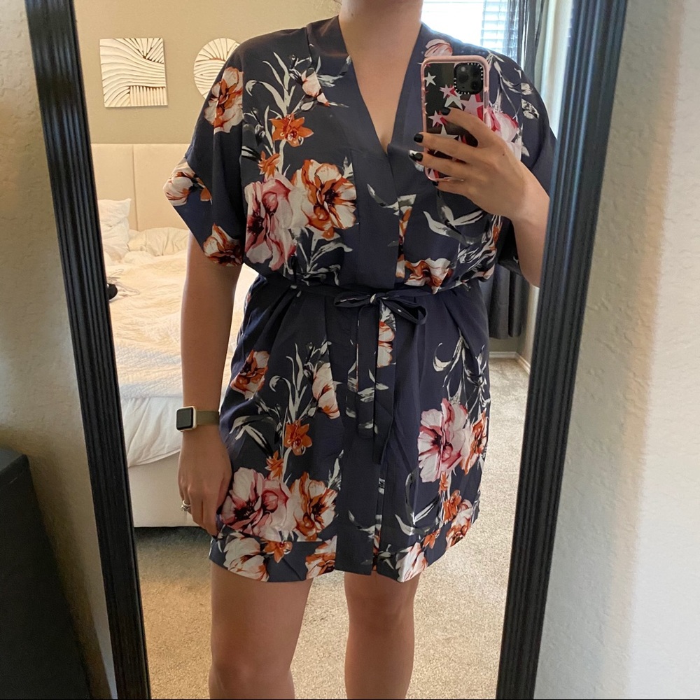 Gray floral Dress